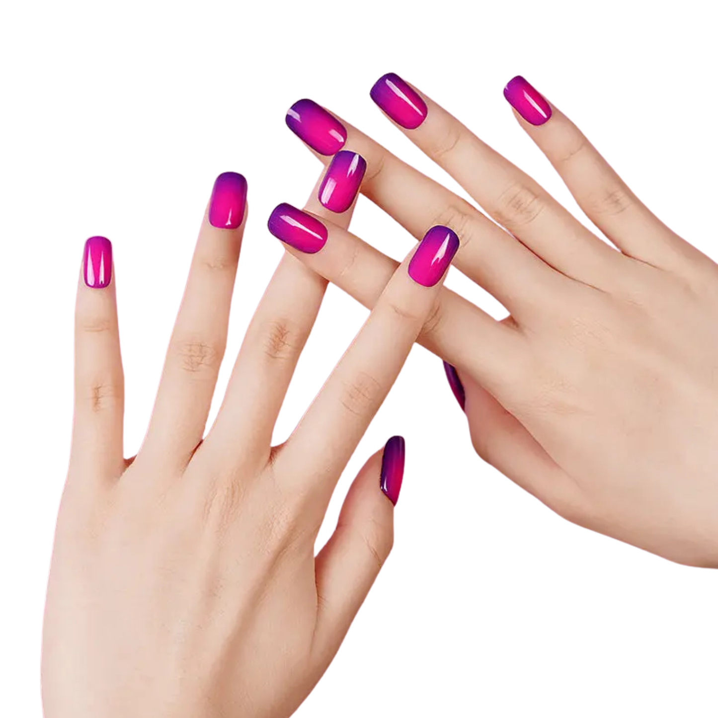 Uñas Gel Semi curado Manicure - Ombré Morado a rosa