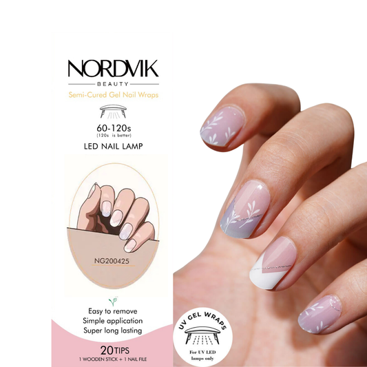 Uñas Gel Semi curado Manicure - Degradé Azul pastel y Francesa Blanca