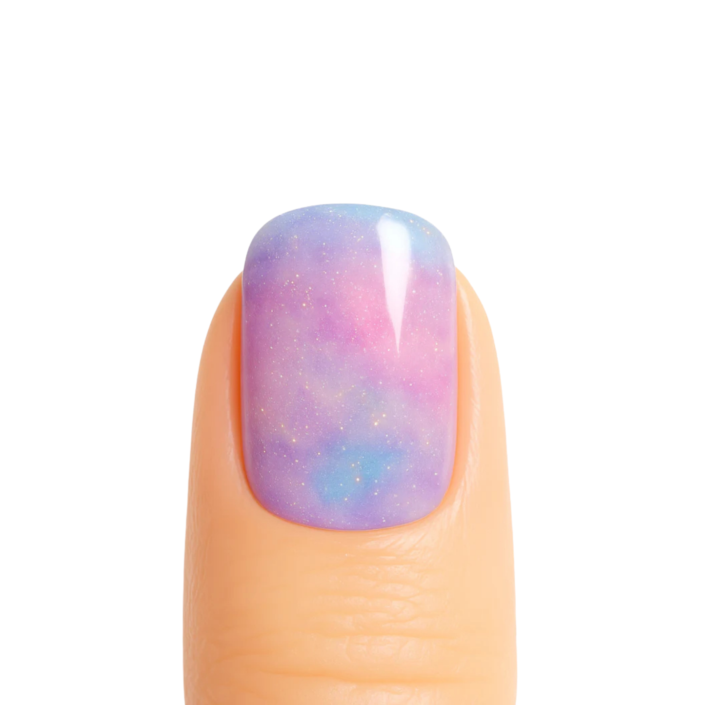 Uñas Gel Semi curado Manicure - Galaxy Rosa Lila con Brillo