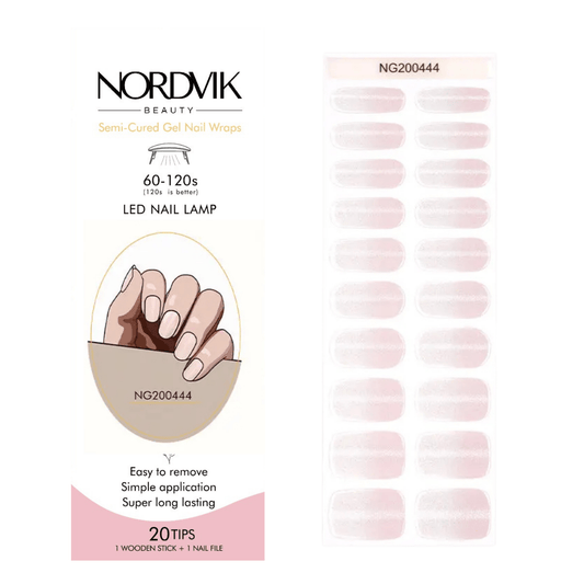 Uñas Gel Semi curado Manicure - Nude Rosadas con Brillo Natural - Nordvik London