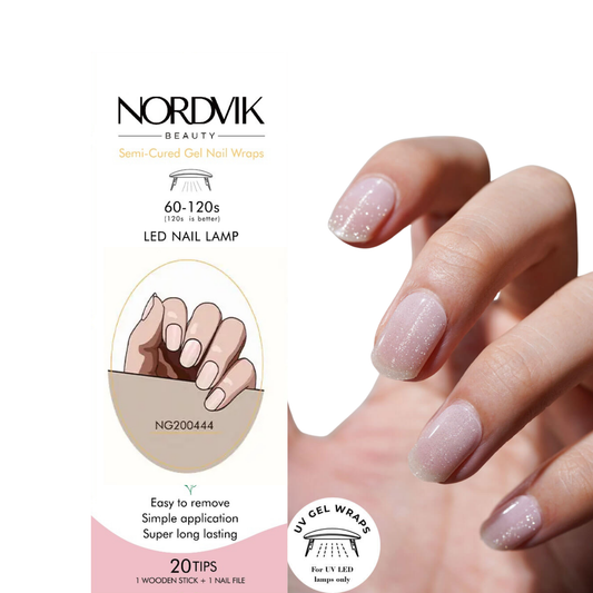 Uñas Gel Semi curado Manicure - Nude Rosadas con Brillo Natural