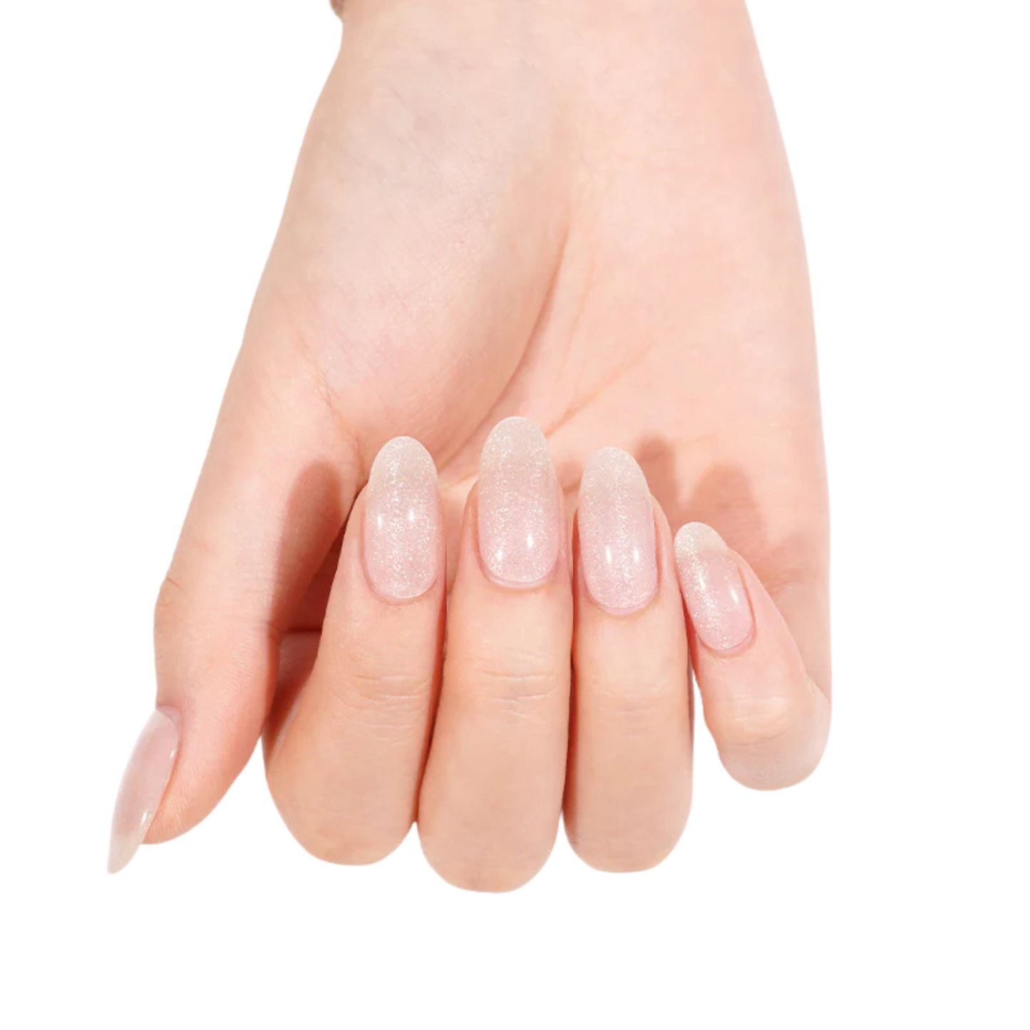 Uñas Gel Semi curado Manicure - Nude Rosadas con Brillo Natural