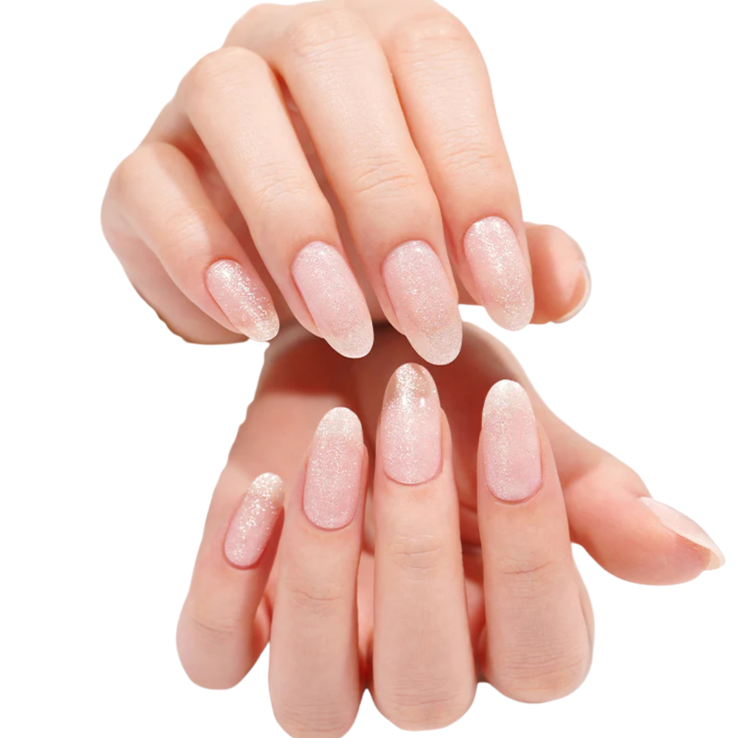 Uñas Gel Semi curado Manicure - Nude Rosadas con Brillo Natural