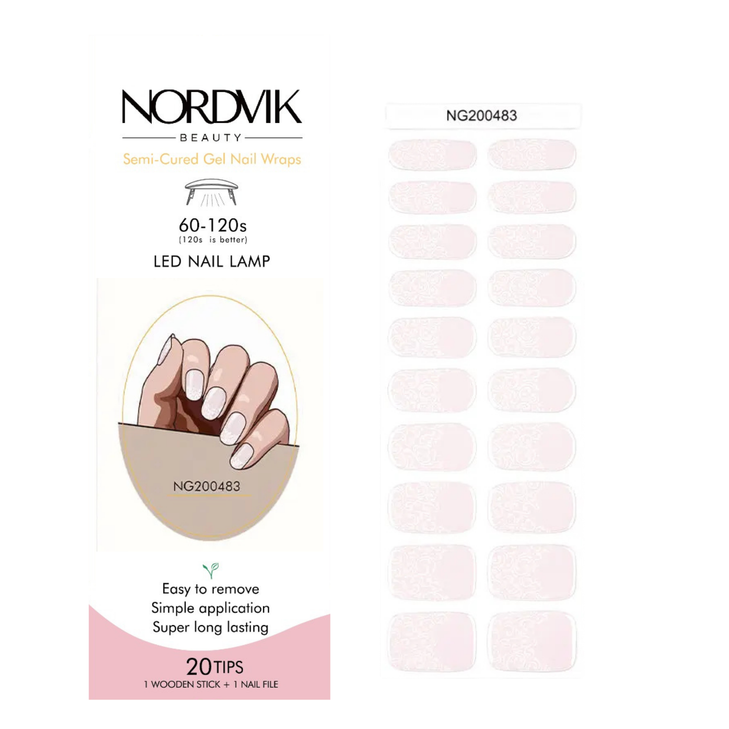 Uñas Gel Semi curado Manicure - Nudes Blancas Diseño Floral