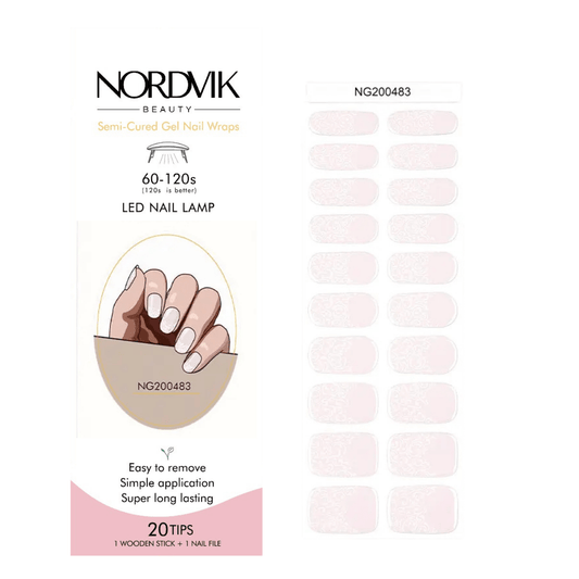 Uñas Gel Semi curado Manicure - Nudes Blancas Diseño Floral - Nordvik London