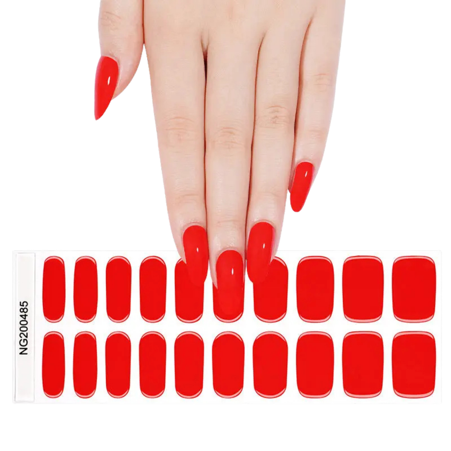 Uñas Gel Semi curado Manicure - Rojo Anaranjado Solido