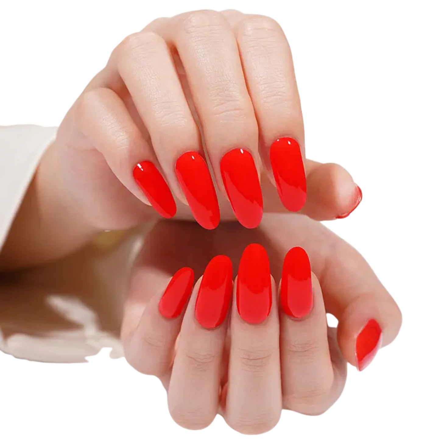 Uñas Gel Semi curado Manicure - Rojo Anaranjado Solido