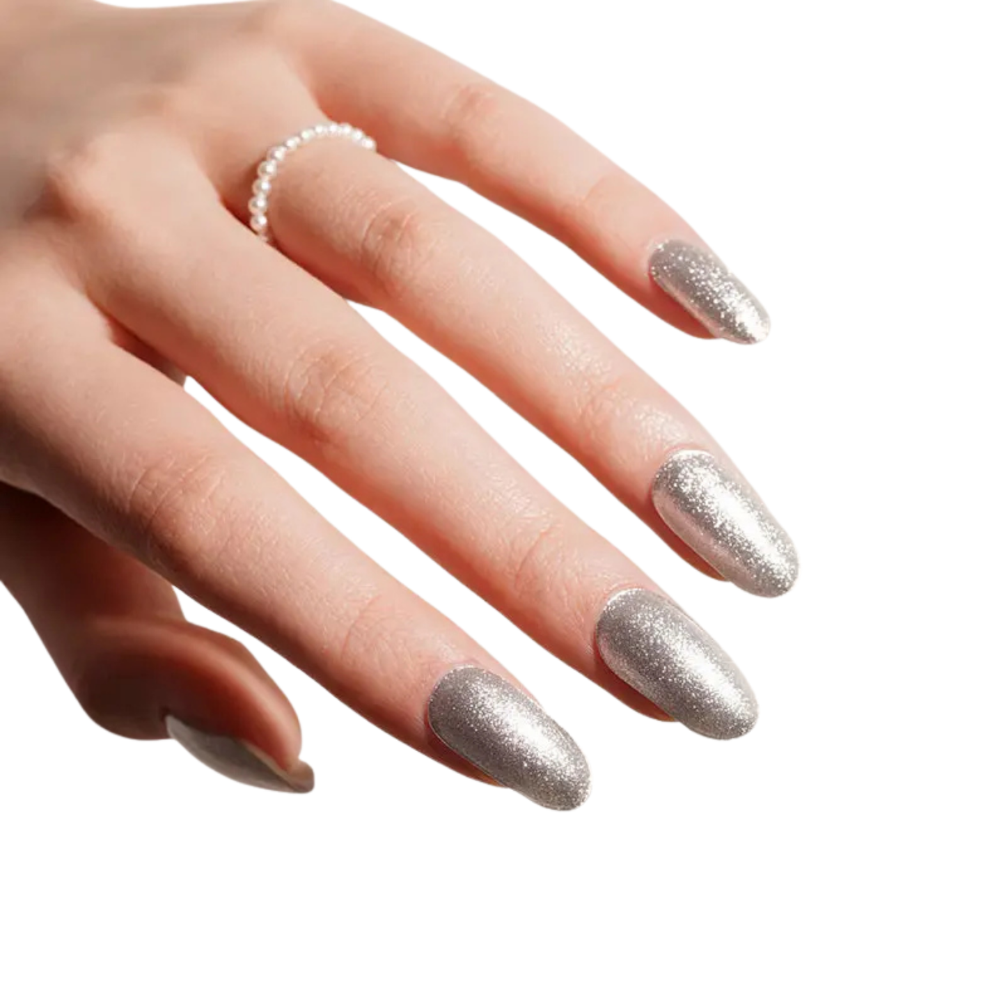 Uñas Gel Semi curado Manicure - Plateadas Metalizadas