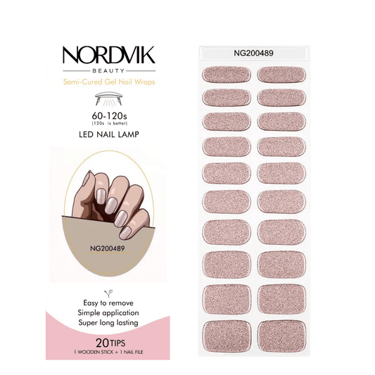 Uñas Gel Semi curado Manicure - Rosadas Metalizadas - Nordvik London