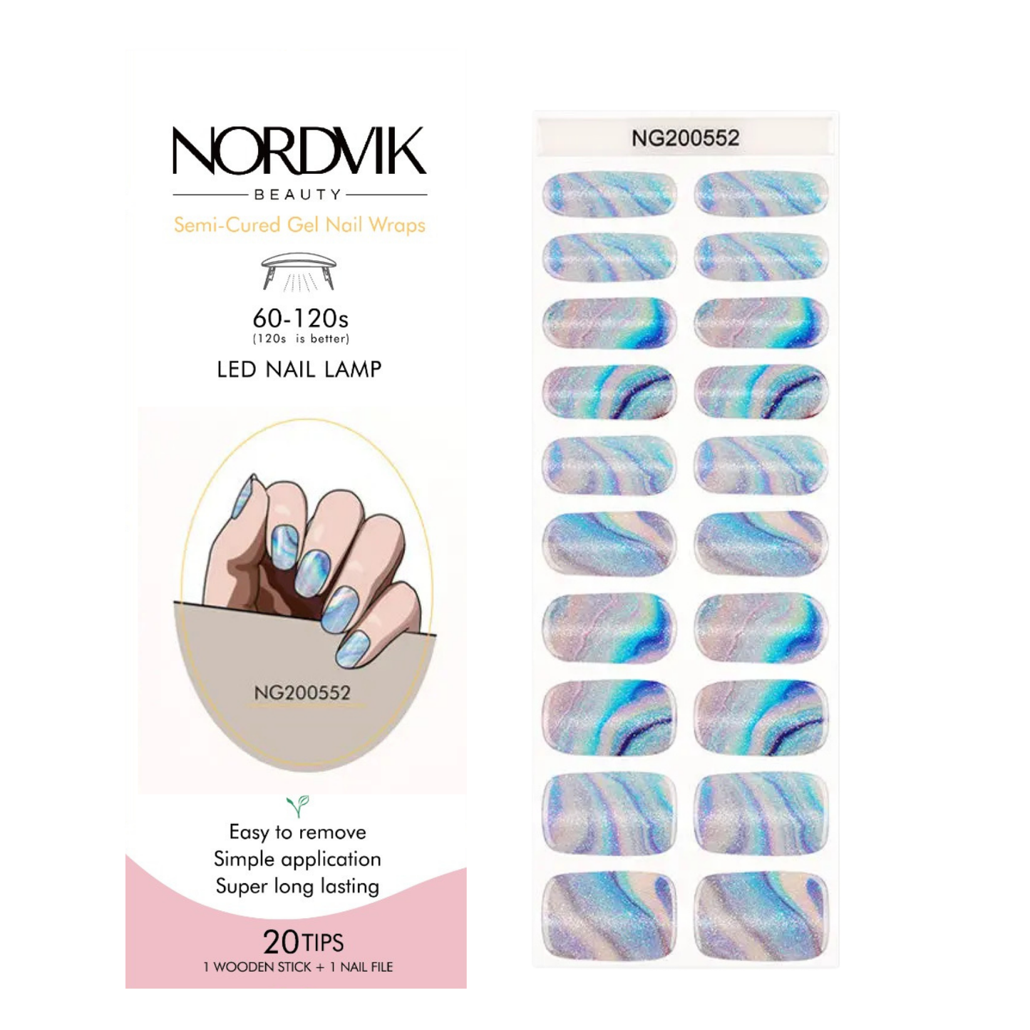 Uñas Gel Semi curado Manicure - Galactico Celeste