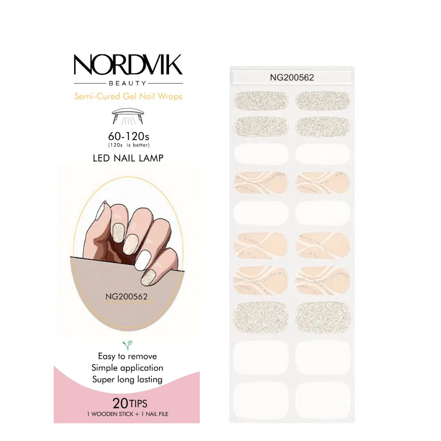 Uñas Gel Semi curado Manicure - Minimalistas Blancas con Toque Glam
