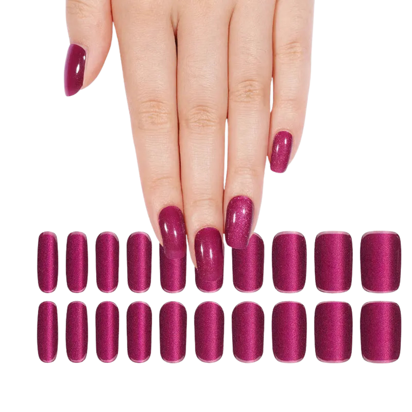 Uñas Gel Semi curado Manicure - Burdeo Metalizado