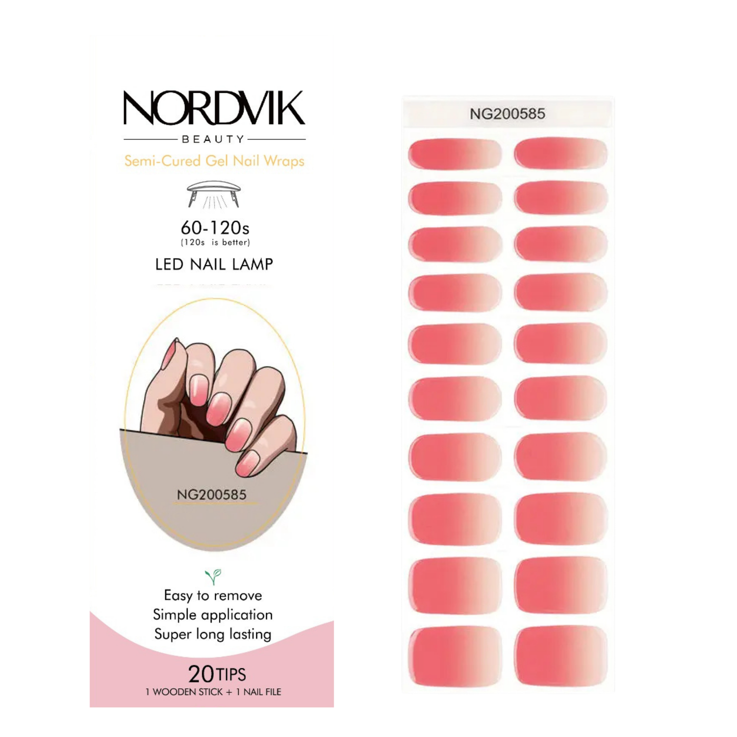 Uñas Gel Semi curado Manicure - Degradé Rosa Pastel