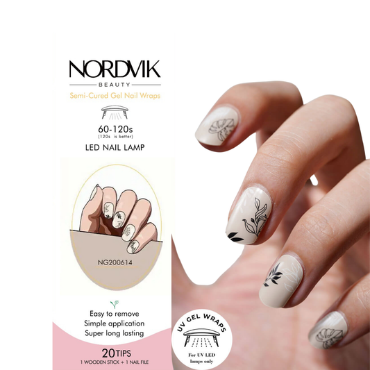 Uñas Gel Semi curado Manicure - Beige Botanico