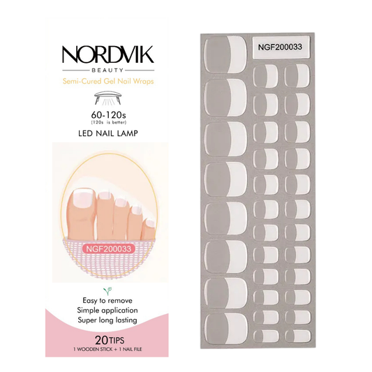 Uñas Gel Semi Curado Pedicure - Francesa Clasica