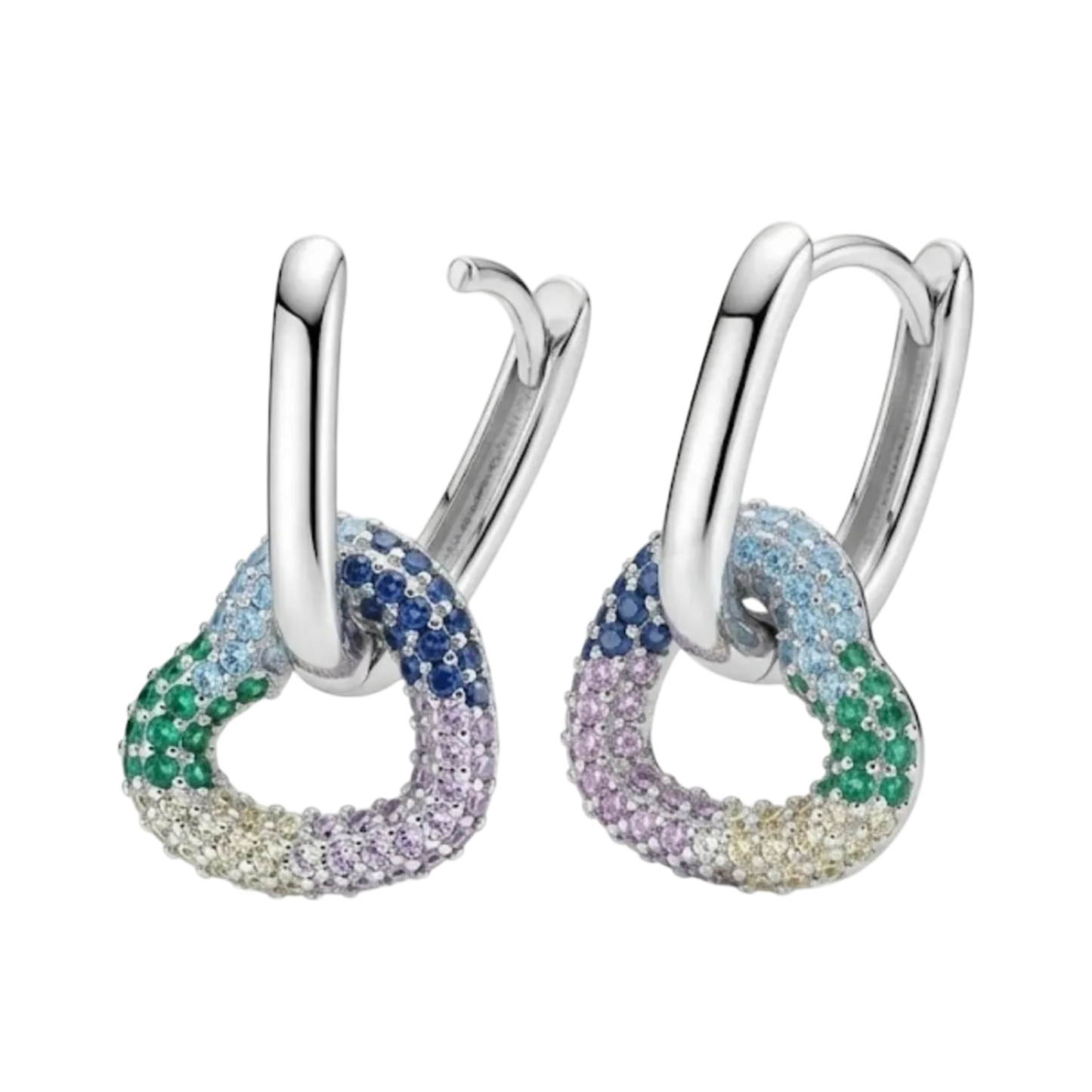 Argolla Colgante Corazón Pavé Rainbow | Silve