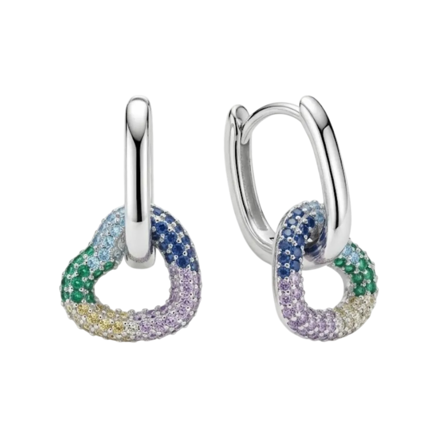 Argolla Colgante Corazón Pavé Rainbow | Silve