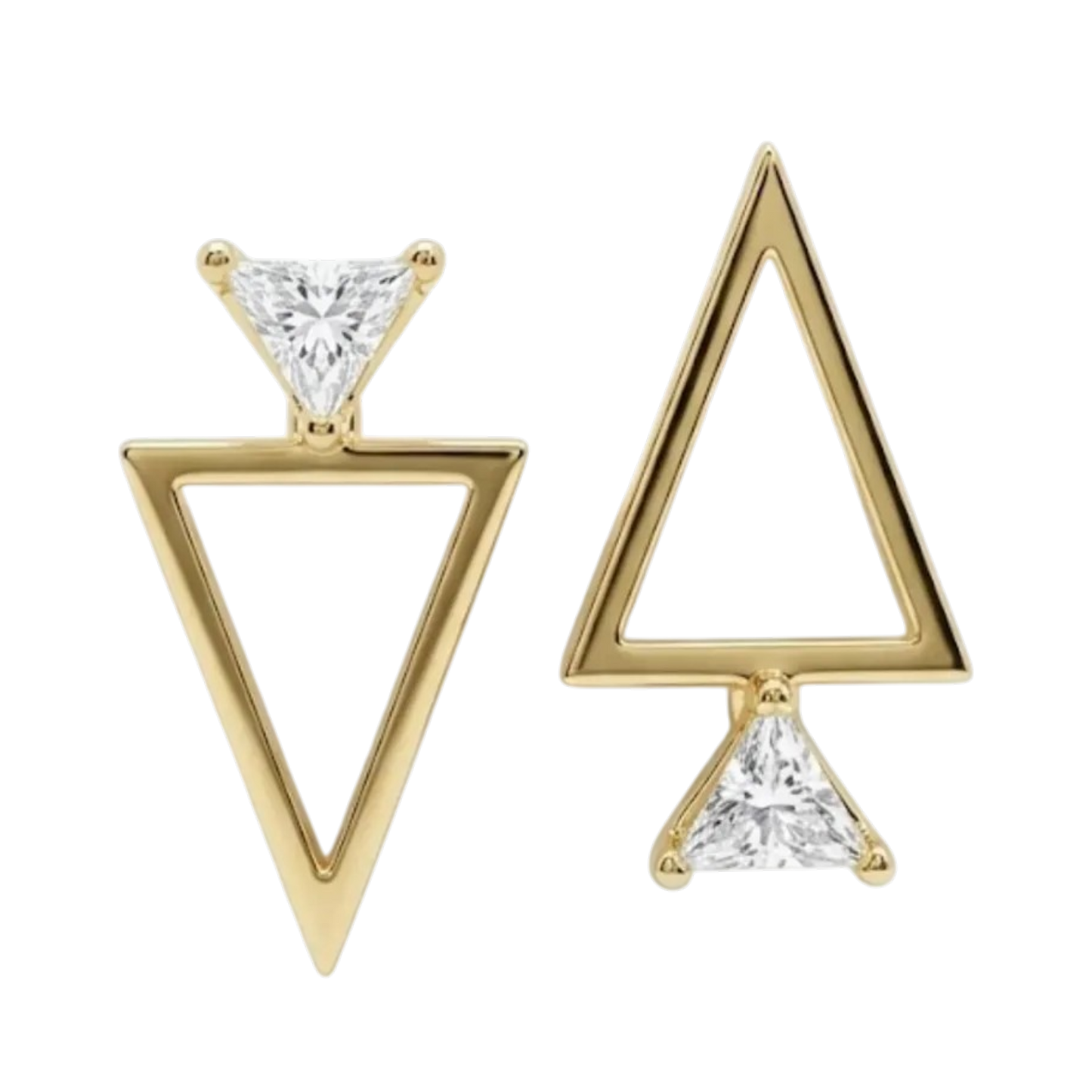 Aro Triangular  Chapado Oro 18K Circonita | 2 Usos | Dold